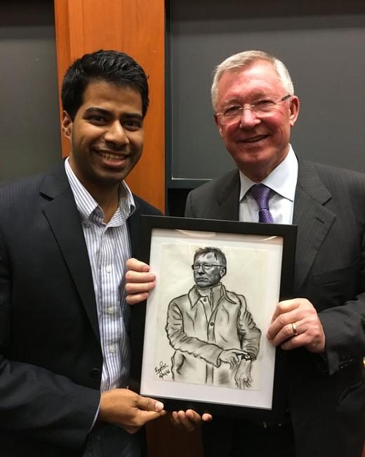 Sir Alex Ferguson with a Talisman portrait