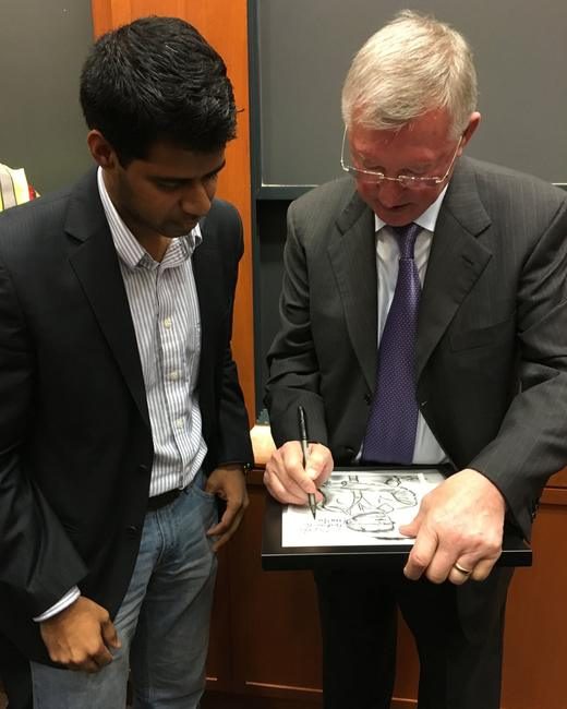 Sir Alex Ferguson with a Talisman portrait