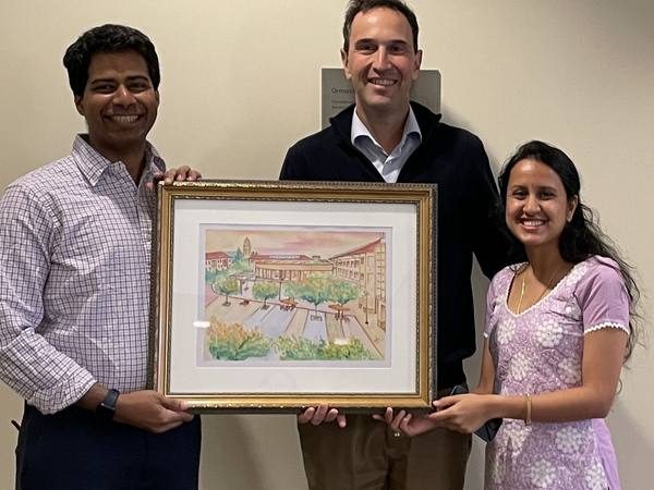 A bespoke framed watercolor, presented as a gift.
