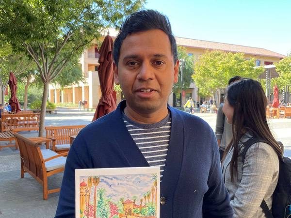 A hand-painted campus card, gifted across the community.